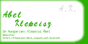 abel klepeisz business card